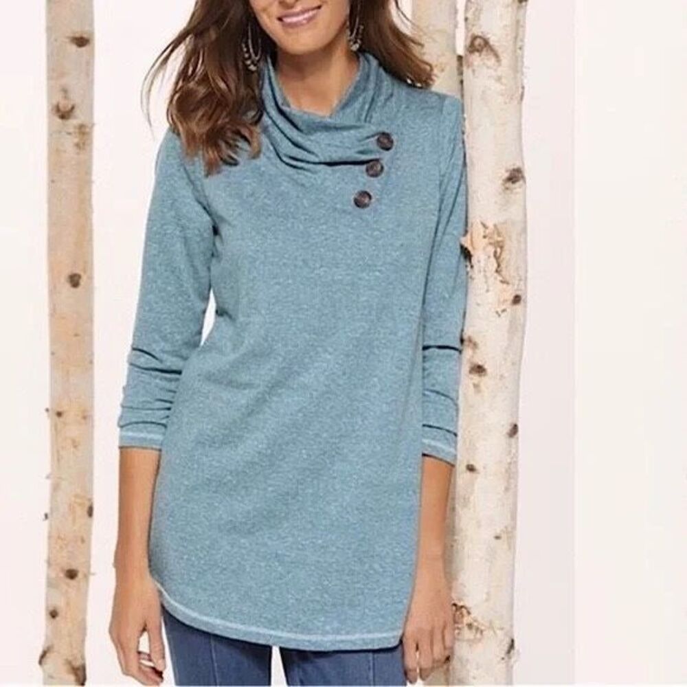 ✨Soft Surroundings Brinley Blue/Green Sz PL Top✨